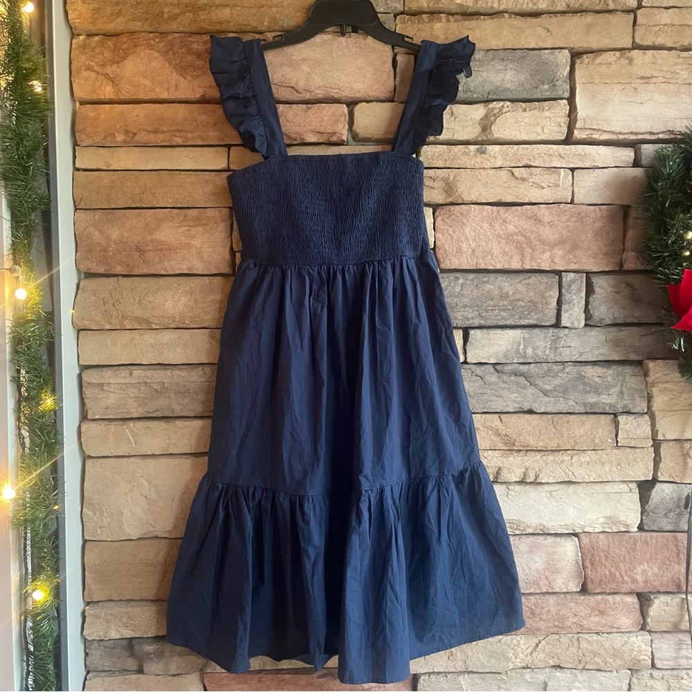 Elloh navy blue elastic lightweight sundress Like New Large